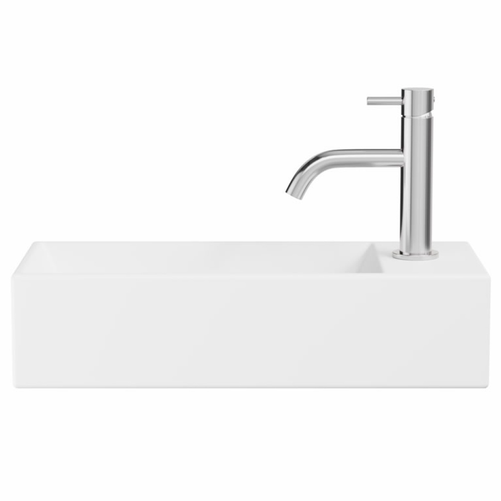 Cutout image of Crosswater Beck Matt White 450mm Cloakroom Basin